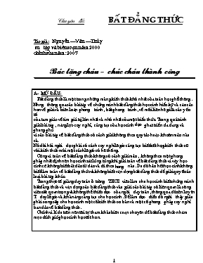 Chuyên đề Bất đẳng thức lớp 9